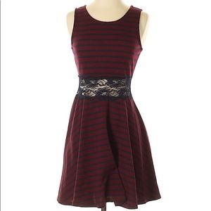 Maroon Striped Dress